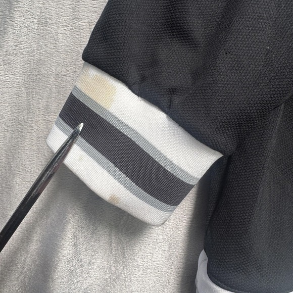 Nike Air Track Jacket Mens 3XL Black Full Zip Striped Rib Collar Cuffs Piping - Picture 12 of 12